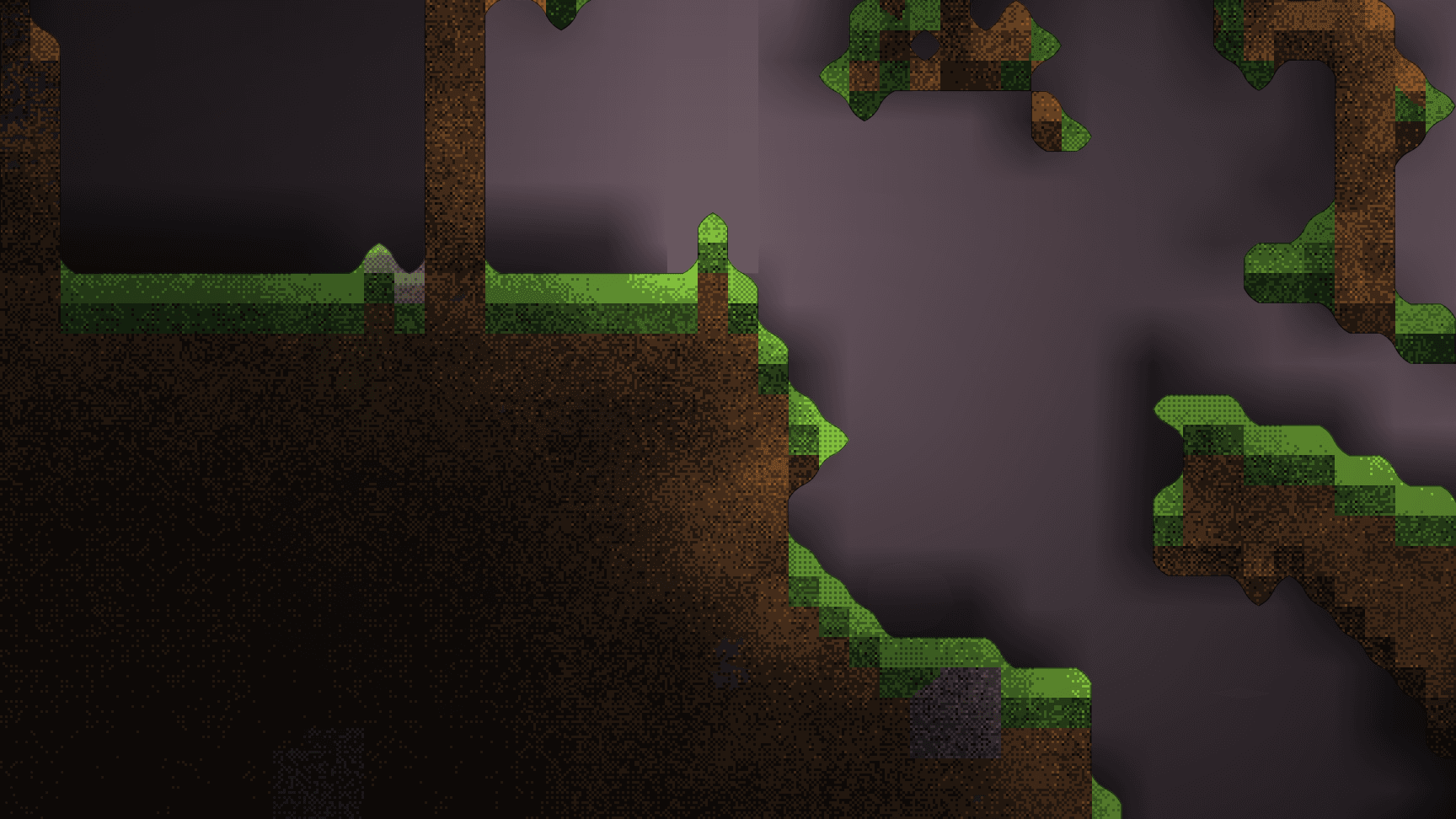 Terrain cross-section with caverns